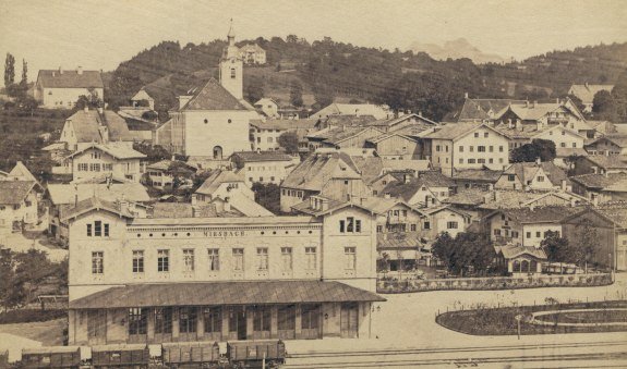 Bahnhof Miesbach, 1880, © Stadtarchiv Miesbach